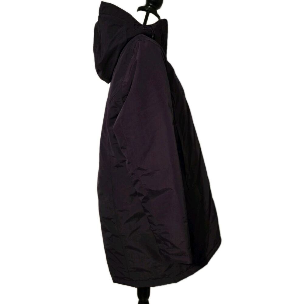 Lands' End Squall Breathable Waterproof Zip Parka Purple Hooded SZ L-Tall/14-16 - Picture 4 of 11